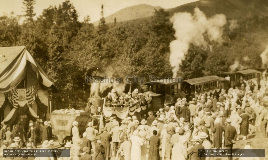 Postcard: At Base Station of Mount Washington Railroad, July 20, 1929